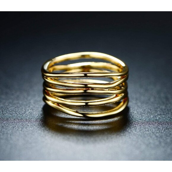 Barzel Rose Gold Plated Statement Ring Excellent Quality Standard Brass Material - Picture 6 of 7